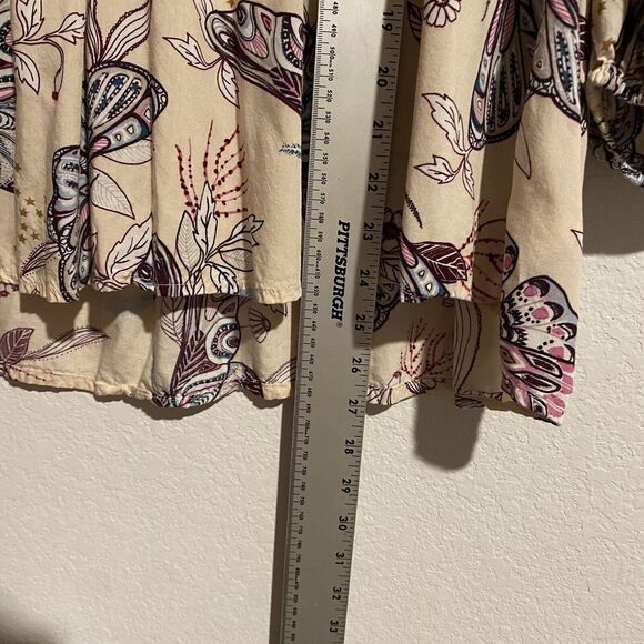 A.N.A Woman's Ivory Lace Top‎ Blouse All Over Butterfly Print Size XL 3/4 Sleeve - Picture 4 of 13